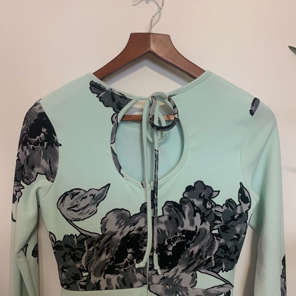 Mint & Floral Dress - Picture 3 of 3